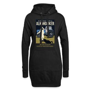 Fortschritt Traktor Landwirt Traktor Dorf Geschenk - Hoodie-Kleid - Schwarz - Vorne