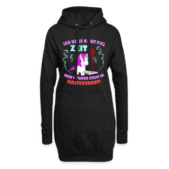 Einhorn Spruch - Hoodie-Kleid - Schwarz - Vorne