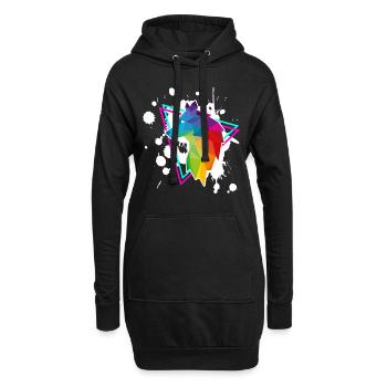 Wolf - Hoodie-Kleid - Schwarz - Vorne
