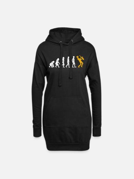 Saxophon Evolution - Hoodie-Kleid - Schwarz