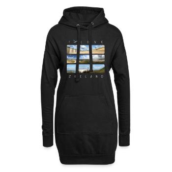 I love Zeeland - Lieblingsort Niederlande - Hoodie-Kleid - Schwarz - Vorne
