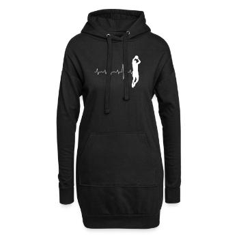 Basketballer heartbeat gift design artwork - Hoodie Dress - black - Front