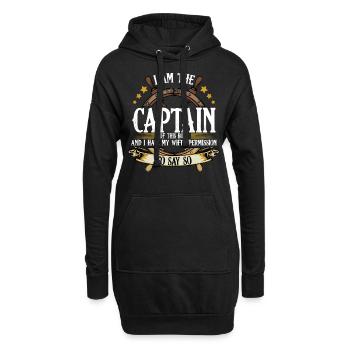 navigation à voile - Sweat-shirt à capuche long Femme - noir - Devant