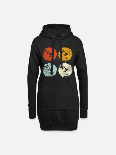 Posaune - Hoodie-Kleid - Schwarz