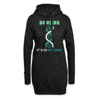 ADN bowling bowling sport chapeau melon Pin cadeau - Sweat-shirt à capuche long Femme - noir - Devant