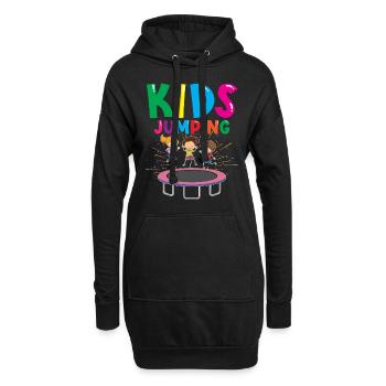 Jumping Kinder Trampolin Kids Jumpen Fitness - Hoodie-Kleid - Schwarz - Vorne
