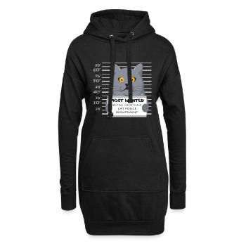 Britische Kurzhaar Katze - Hoodie-Kleid - Schwarz - Vorne