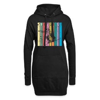 Snowboarden - Hoodie-Kleid - Schwarz - Vorne