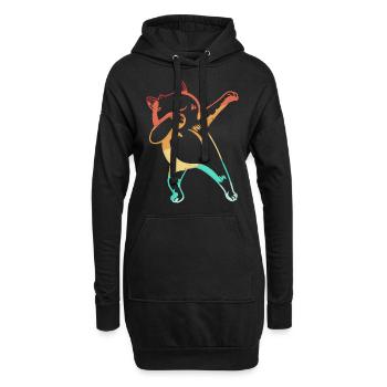 Dabbing Cat Dance Dab Vintage Retro - Sweat-shirt à capuche long Femme - noir - Devant