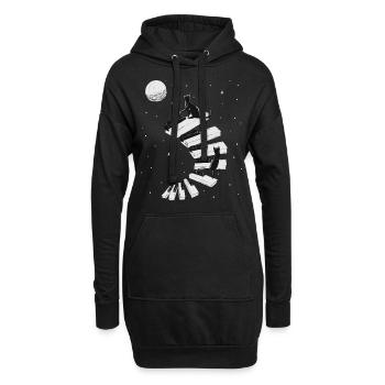 Katze Klavier Kater Piano Flügel Keyboard Geschenk - Hoodie-Kleid - Schwarz - Vorne