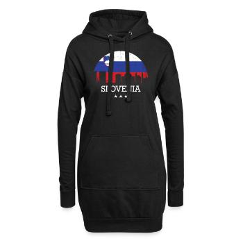 Slowenien - Hoodie-Kleid - Schwarz - Vorne