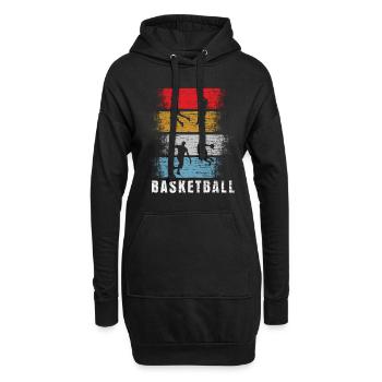Basketball Retro Sport Geschenk - Hoodie-Kleid - Schwarz - Vorne