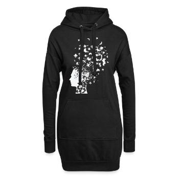Psychologie Rorschach Karte Gedanken Inkblot Test - Hoodie-Kleid - Schwarz - Vorne