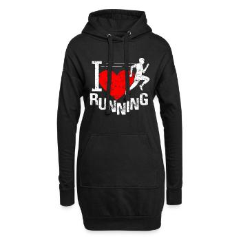 course - Sweat-shirt à capuche long Femme - noir - Devant