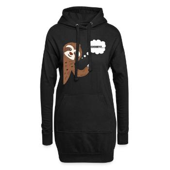 Goodbye Sloth Faultier Winken Tschau Tschüss - Hoodie-Kleid - Schwarz - Vorne