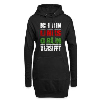 Ich bin Links Grün Versifft für Menschenrechte - Hoodie-Kleid - Schwarz - Vorne