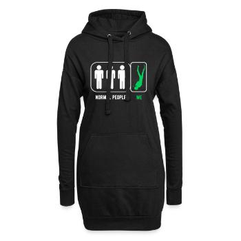 Schwimmen Tauchen Taucher Tauchunterricht Geschenk - Hoodie-Kleid - Schwarz - Vorne