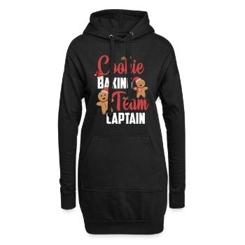 Biscuit cuisson capitaine noël pain d'épice - Sweat-shirt à capuche long Femme - noir - Devant