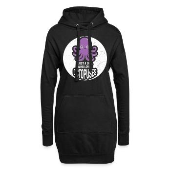 Juste une fille qui aime les poulpes Squid Ward Octopus - Sweat-shirt à capuche long Femme - noir - Devant