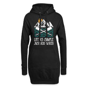 Kajak - Das Leben Ist Einfach Kanu Paddel Geschenk - Hoodie-Kleid - Schwarz - Vorne