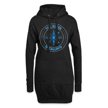 Kajak Der Fluss Ruft Paddel Kanu Paddeln Geschenk - Hoodie-Kleid - Schwarz - Vorne