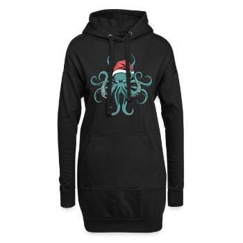 Octopus Christmas Funny gift - Sweat-shirt à capuche long Femme - noir - Devant