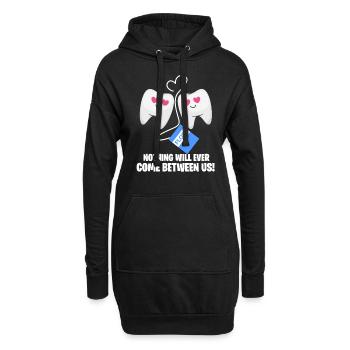 Zähne - Hoodie-Kleid - Schwarz - Vorne