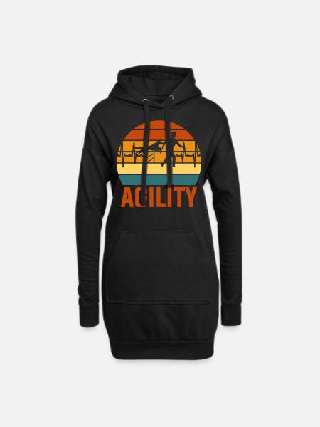 Agility Herzschlag - Hoodie-Kleid - Schwarz
