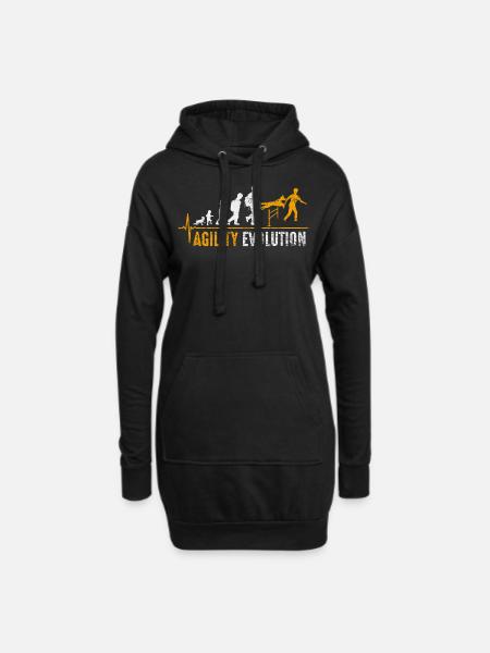Agility Hundesport Geburt - Hoodie-Kleid - Schwarz