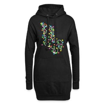Einhorn Weihnachten Ugly Christmas Weihnachtskugel - Hoodie-Kleid - Schwarz - Vorne