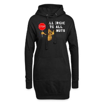 Allergie Allergic Noix Allergic Gift - Sweat-shirt à capuche long Femme - noir - Devant