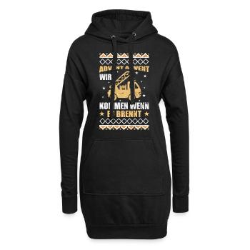 Freiwillige Feuerwehr Weihnachten - Hoodie-Kleid - Schwarz - Vorne