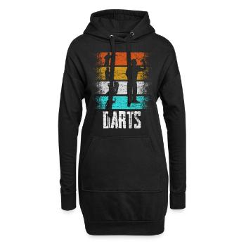 Cadeau rétro de fléchettes joueur de fléchettes - Sweat-shirt à capuche long Femme - noir - Devant
