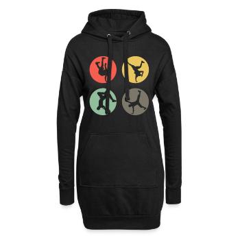 Retro Breakdance Bboying Geschenk I Breakdancing - Hoodie-Kleid - Schwarz - Vorne
