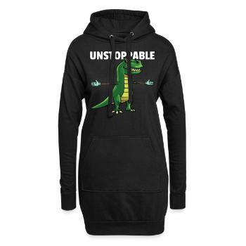 Dinosaure Dino T-Rex Mignon drôle - Sweat-shirt à capuche long Femme - noir - Devant