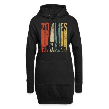 zombi - Sweat-shirt à capuche long Femme - noir - Devant