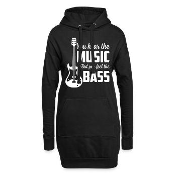 Vous entendez la musique mais vous sentez la basse drôle - Sweat-shirt à capuche long Femme - noir - Devant
