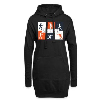 Fechten Fechtsport Fechter Degen Fechttunier - Hoodie-Kleid - Schwarz - Vorne