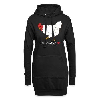 Poulet poulet poulets cadeau agriculteur agriculture - Sweat-shirt à capuche long Femme - noir - Devant