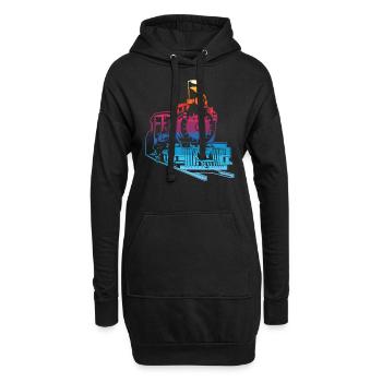 Zug Züge Modeleisenbahn Eisenbahn Geschenk - Hoodie-Kleid - Schwarz - Vorne