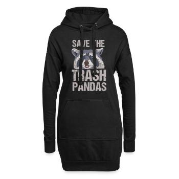 Waschbär Tier Racoon Trash Panda Witzig Geschenk - Hoodie-Kleid - Schwarz - Vorne