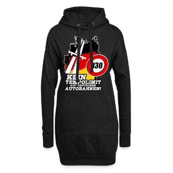 KEIN TEMPOLIMIT AUF DEUTSCHEN AUTOBAHNEN Geschenk - Hoodie-Kleid - Schwarz - Vorne
