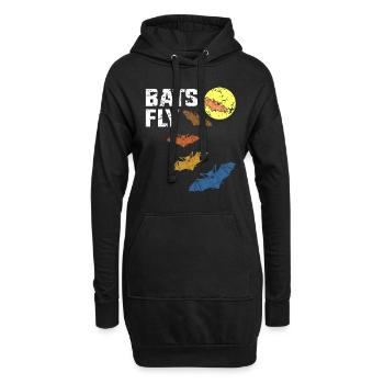 chauve-souris - Sweat-shirt à capuche long Femme - noir - Devant