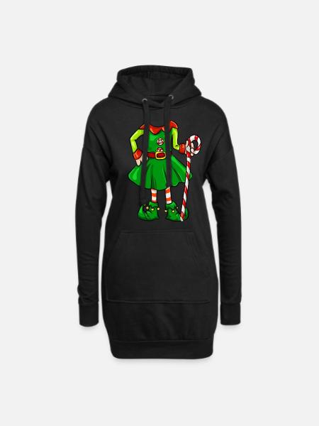 Grappige kerst elf elf meisje kostuum T-shirt - Hoodiejurk - zwart