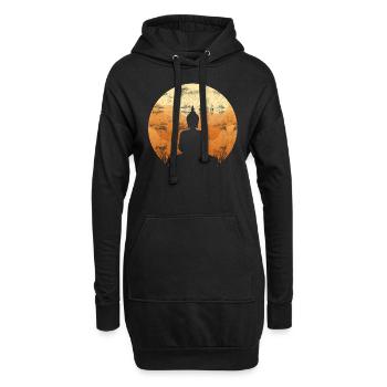 Bouddha Bouddhisme Méditation Zen - Sweat-shirt à capuche long Femme - noir - Devant