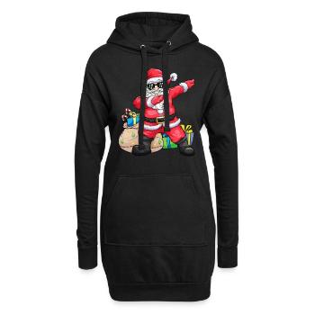 Cool tamponner père noël noël père noël - Sweat-shirt à capuche long Femme - noir - Devant