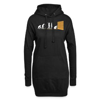 Evolution du maçon - Sweat-shirt à capuche long Femme - noir - Devant