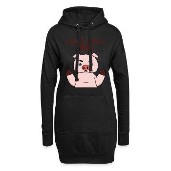 Ich gebe nicht ein fuck Pig i don't give a fuck Pi - Hoodie-Kleid - Schwarz - Vorne