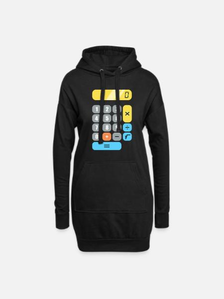 maths - Hoodie Dress - black