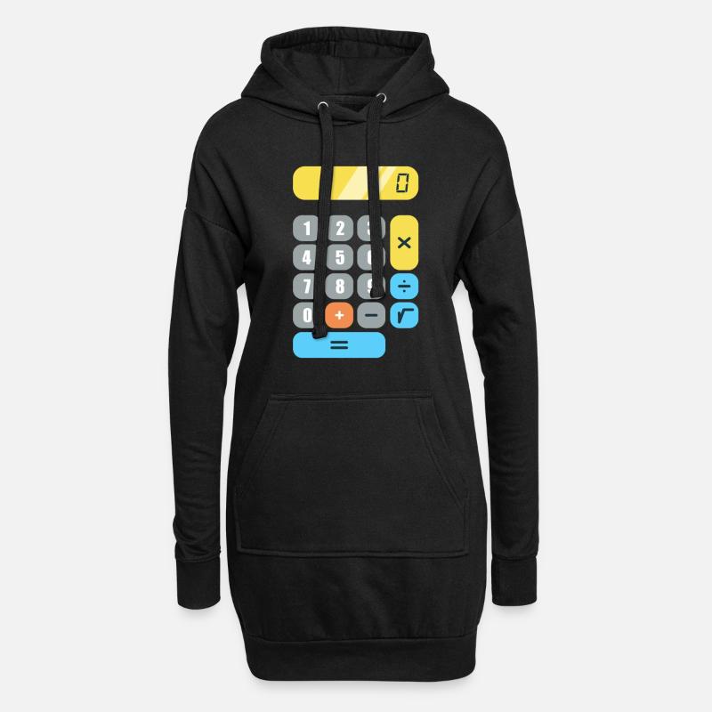 maths - Hoodie Dress - black
